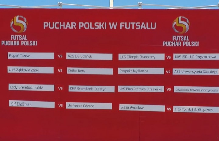 Puchar Polski w futsalu. Pary 1/16 finału