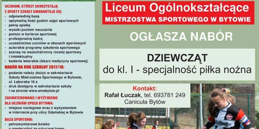 Licealna klasa dla piłkarek w Bytowie